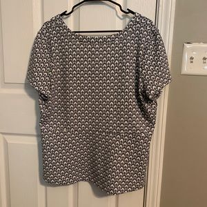 Ann Taylor light blue/gray peplum top!